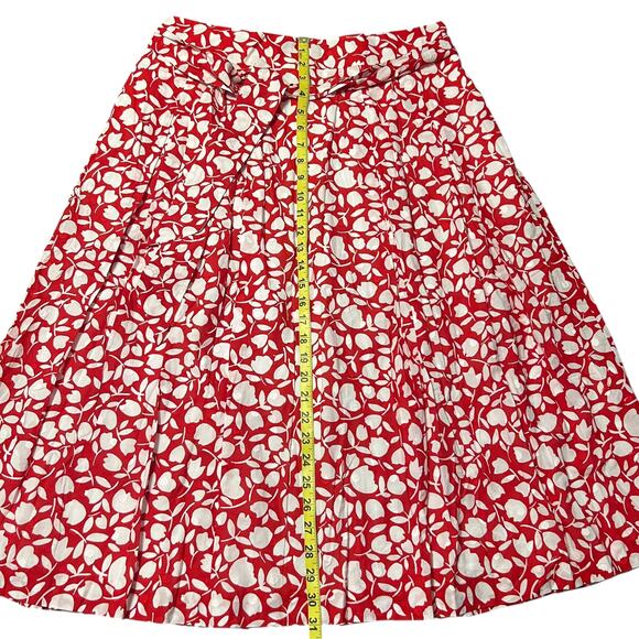 Talbots Red Floral Cotton  Midi Skirt Size 14 NWT - Picture 6 of 6